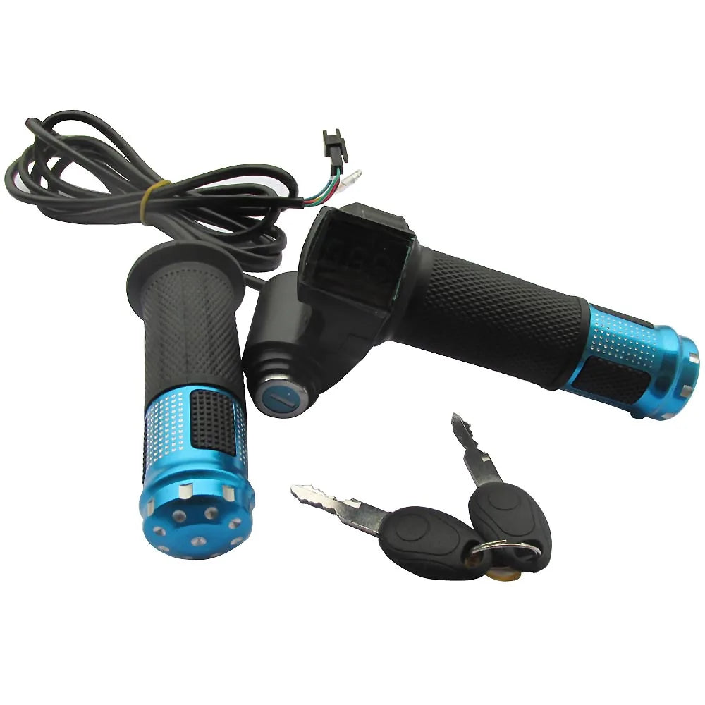 Acceleratore a torsione con alimentazione a batteria Interruttore display LCD Impugnature per manubrio per bicicletta elettrica/scooter/e-bike