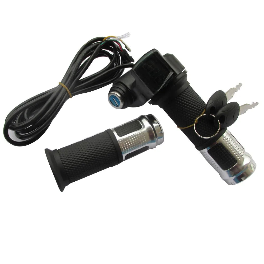 Acceleratore a torsione con alimentazione a batteria Interruttore display LCD Impugnature per manubrio per bicicletta elettrica/scooter/e-bike