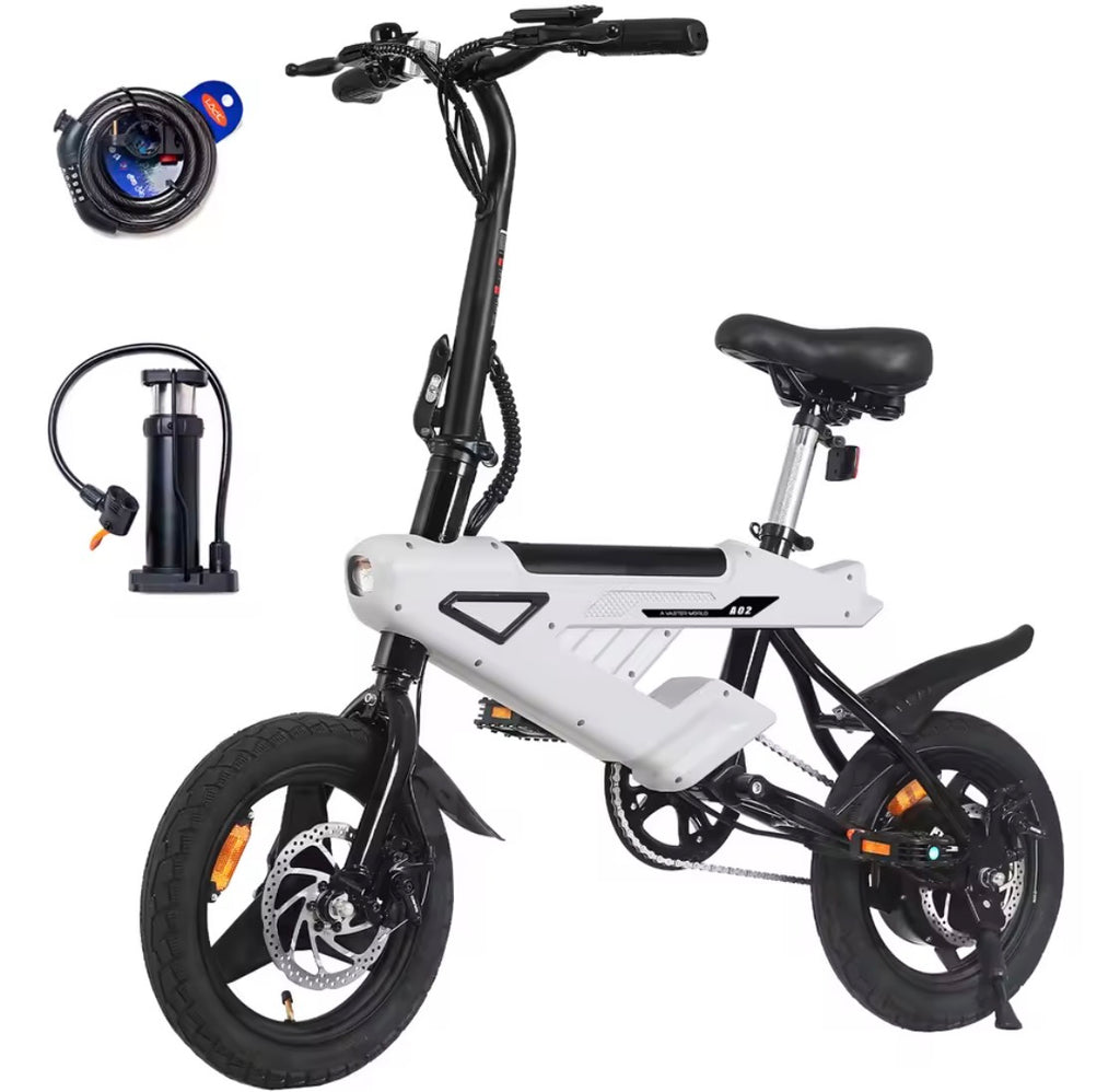 Bicicletta elettrica E-bike Dimensioni ruota da 14 pollici con batteria 36 V 6,4 Ah, display LCD digitale, motore E-Bike da 250 W e 25 km/h,