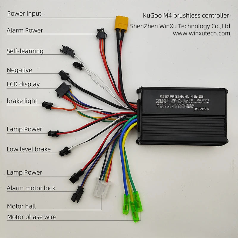 48V 20A 500W Brushless Motor Sinuse Wave Universal Controller TF-100 TF100 LCD Display Throttle Kit per kugoo M4 Scooter Elettrico