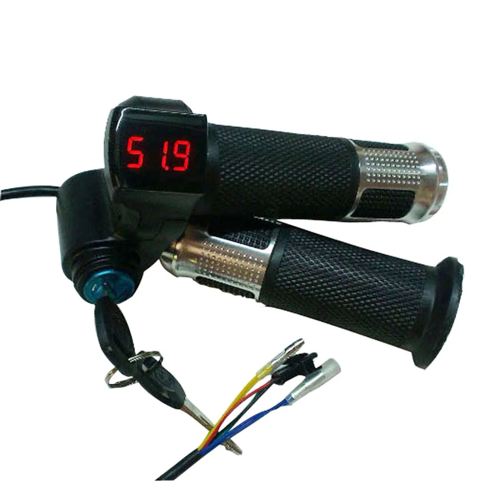 Acceleratore a torsione con alimentazione a batteria Interruttore display LCD Impugnature per manubrio per bicicletta elettrica/scooter/e-bike