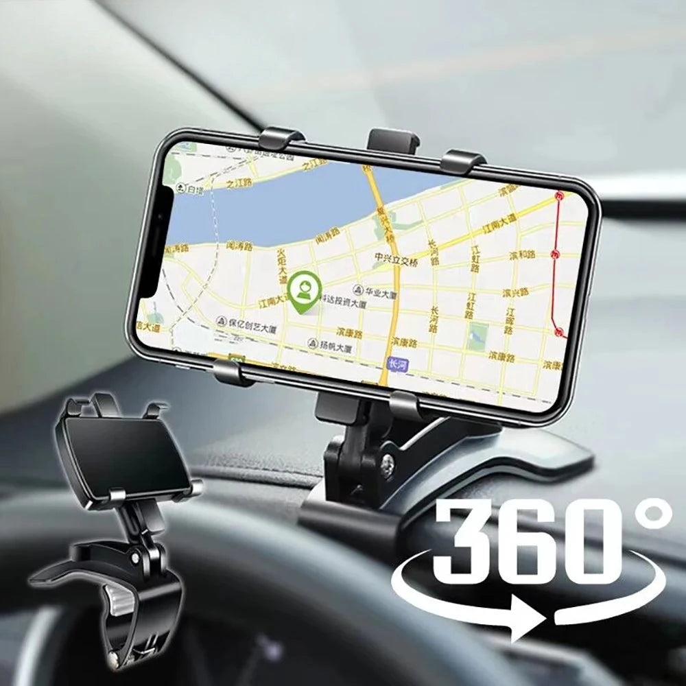Supporto per telefono universale per cruscotto per auto 360 ° Supporto per auto per smartphone rotante, per iPhone,